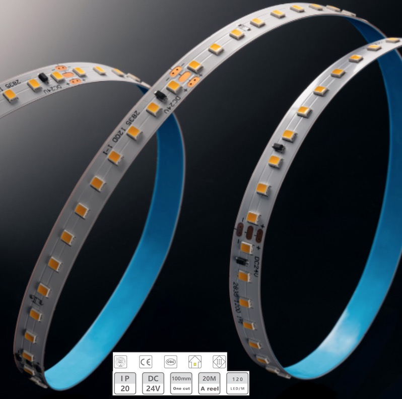 24v-10mm-20m tiada jalur lampu drop tekanan